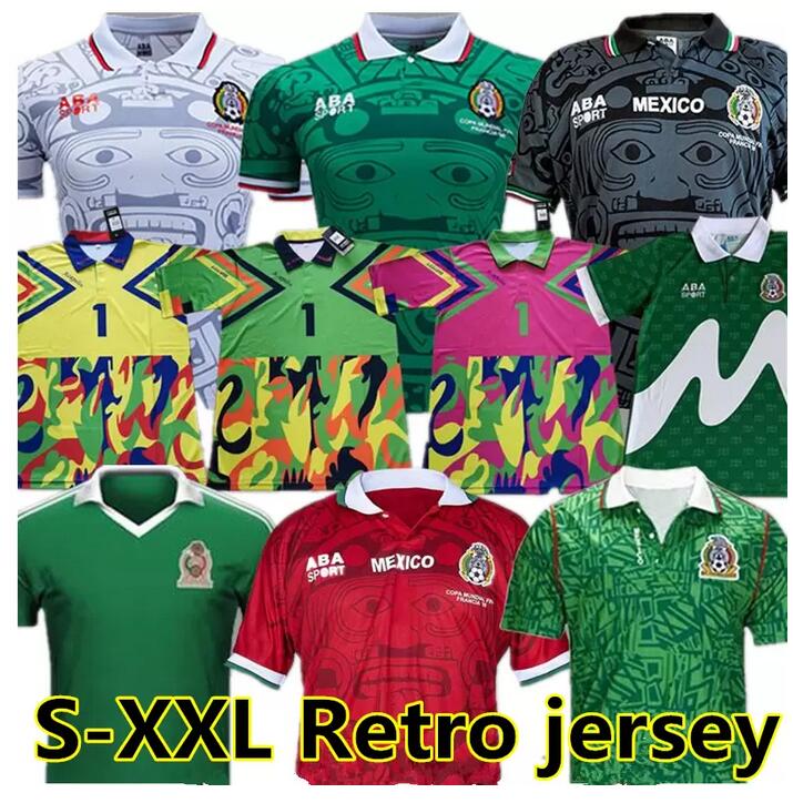 

Retro 70 MEXICO BLANCO Soccer Jersey 86 94 98 2006 HERNANDEZ H.SANCHEZ football shirt LUIS GARCIA CAMPOS ancient maillot MARQUEZ 2006, Yellow