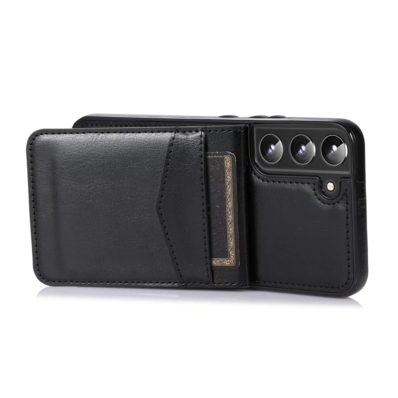 Credit ID Card Pocket Cases For Iphone 17 Air 16 15 Plus 14 13 Pro MAX 12 11 X Samsung S25 FE Edge S24 S23 Retro Multifunction Pack Back Wallet Leathe