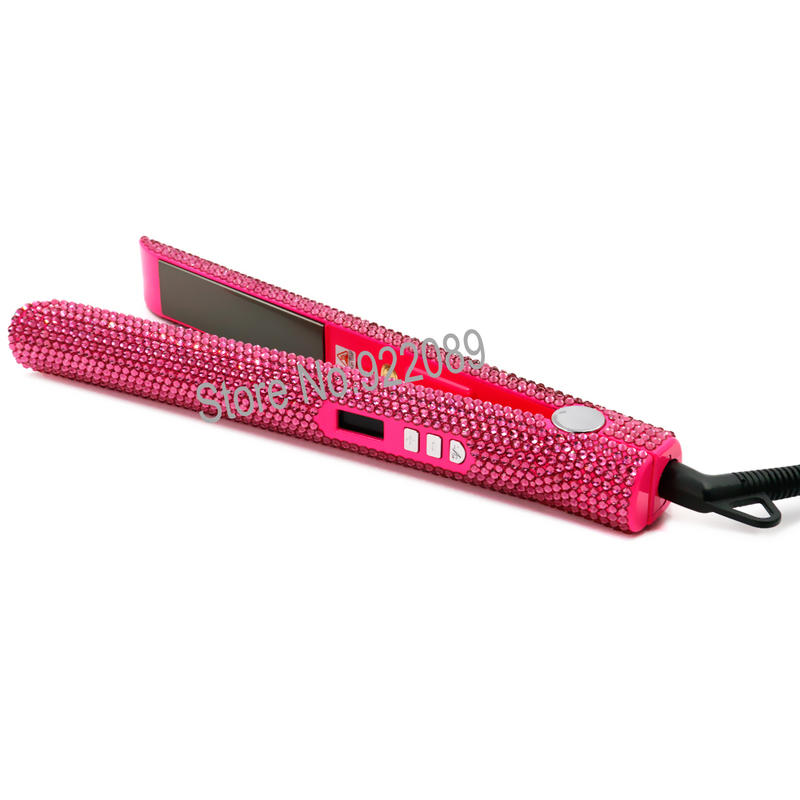 Professional Crystal Hair Flat Iron Plate Diamond Straightener Styling Tools with Bling s 220623