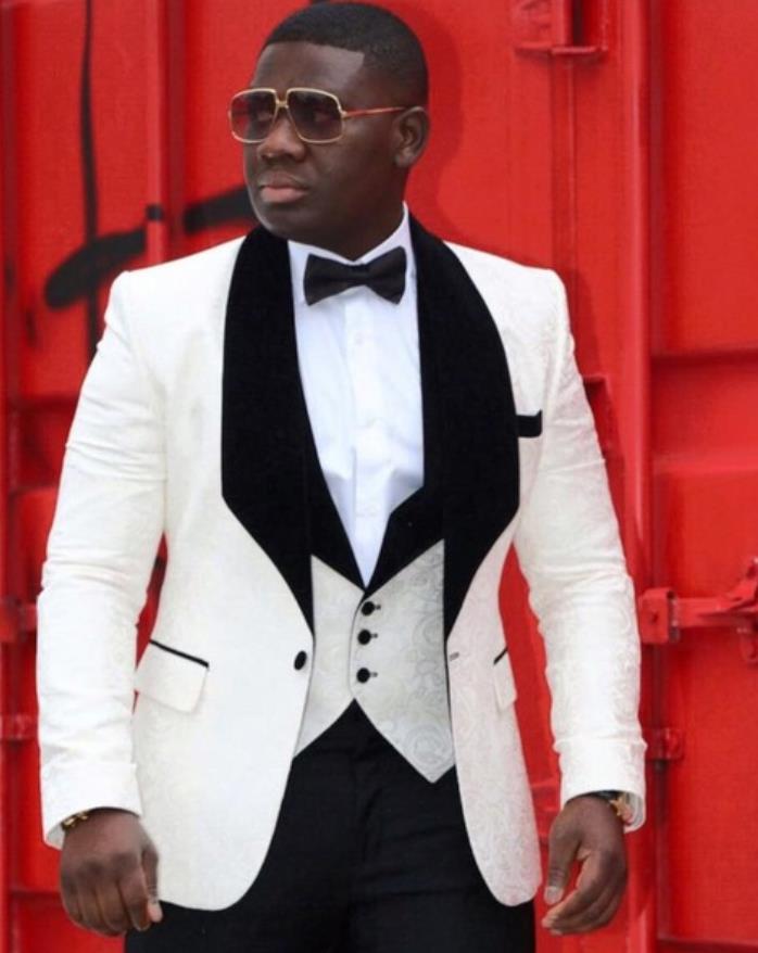 High Quality One Button Light Blue Plaid Wedding Groom Tuxedos Peak Lapel Groomsmen Mens Dinner Prom Suits (Jacket+Pants+Vest+Tie)