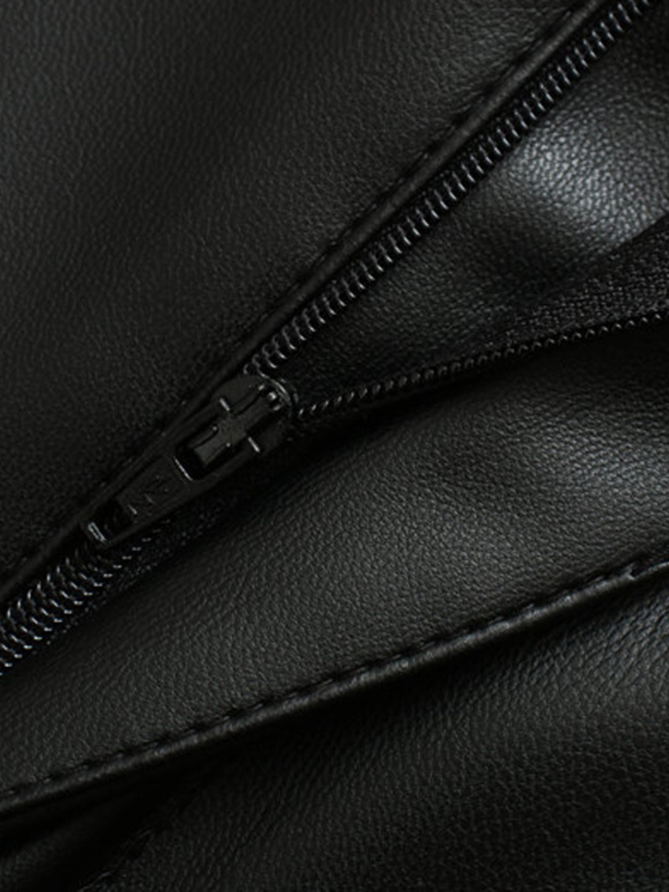 DEAT High Waist PU Leather Autumn And Spring Fashion Women Clohtes Full Length Pants Female Trousers WN90801L