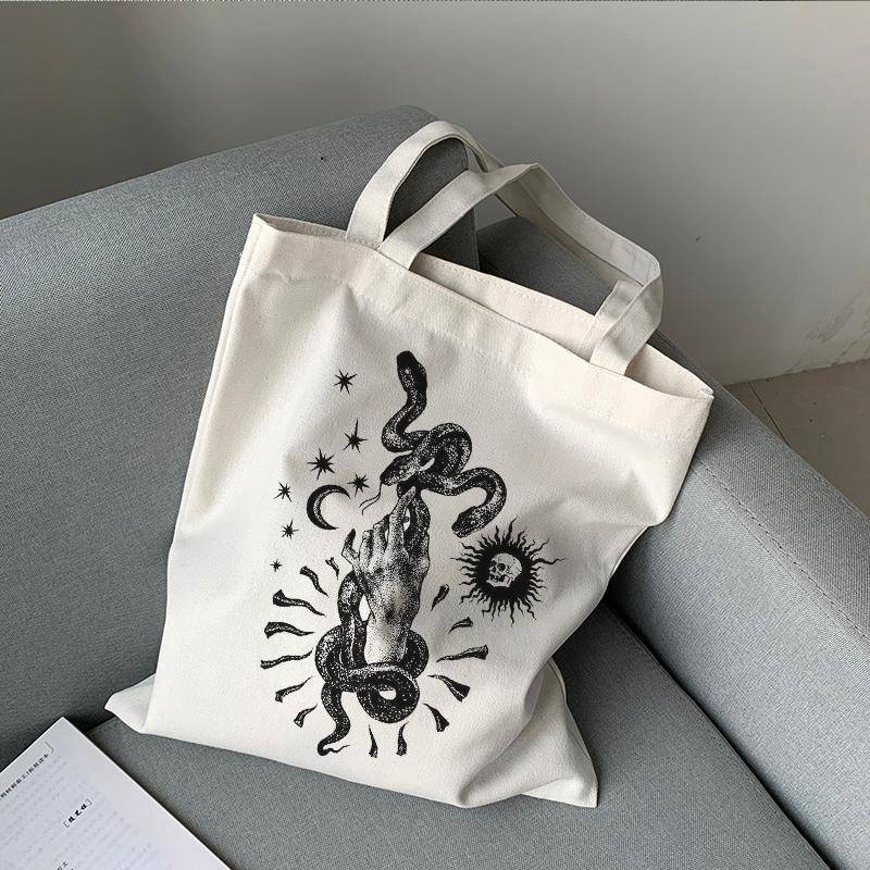 Evening Bags Snake Print Canvas Bag Skull Gothic Casual Large-capacity Dark Shopper Hip-hop Vintage Harajuku Ins Heart Women Shoulder, Fen04
Evening Bags Snake Print Canvas Bag Skull Gothic Casual Large-capacity Dark Shopper Hip-hop Vintage Harajuku Ins Heart Women Shoulder, Fen04