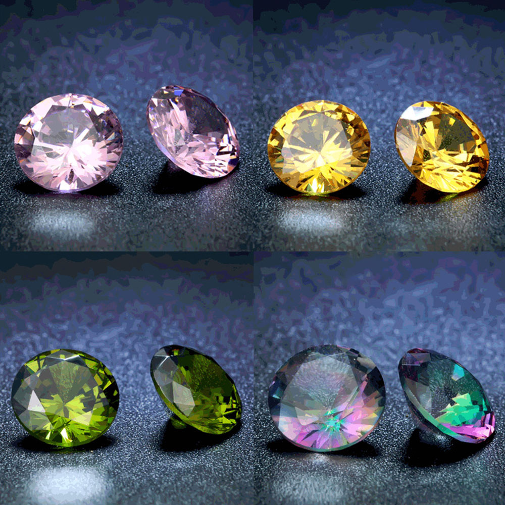 20pcs/lot Rhinestones Crystal Cubic Zircon CZ Stones Round Shape DIY Accessories Pointback Glass Strass 8mm for Jewelry DIY Crafts Making