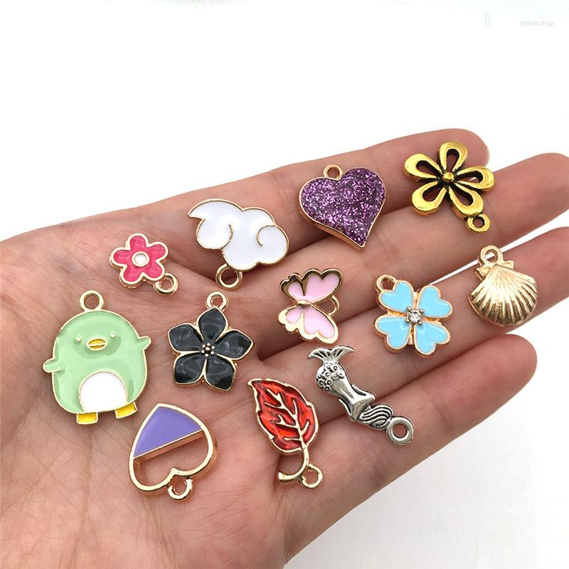 Charms 400Pcs/set Colorful Enamel Alloy Normal Charm Pendant For Bracelet Earring Accessories Diy Jewelry Making NecklaceCharms