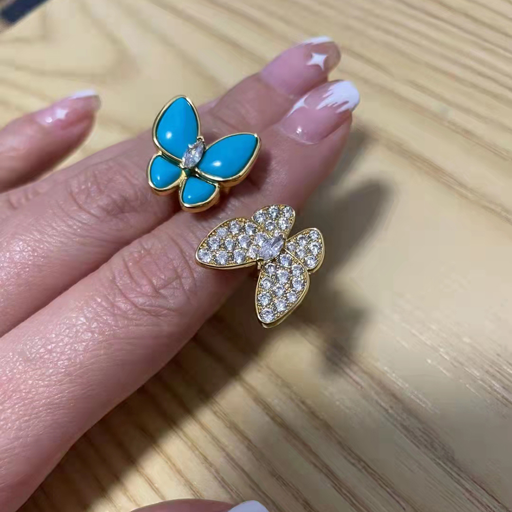 2022 New Brand Pure 925 Sterling Silver Jewelry For Women Blue Turquoise Butterfly Wedding Jewelry Set Earrings Necklace Bracelet Rings