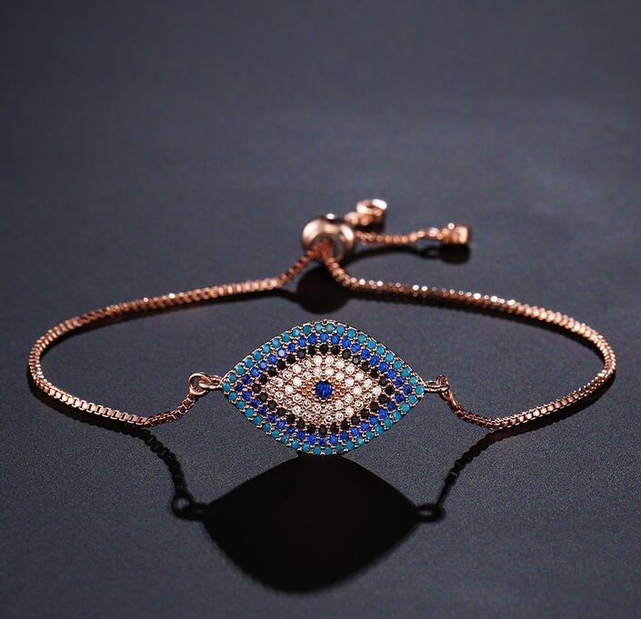 Fashion Turkish Gold Silver Evil Eye Bracelet Pave CZ Blue Eyes Chain Bangles Adjustable Women Girls Party Jewelry
Fashion Turkish Gold Silver Evil Eye Bracelet Pave CZ Blue Eyes Chain Bangles Adjustable Women Girls Party Jewelry