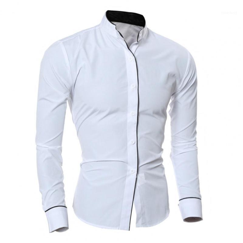Men's Casual Shirts Men Shirt 2022 Business Single-breasted Stand Collar Formal Contrast Color Line Autumn For Work, Black
Men's Casual Shirts Men Shirt 2022 Business Single-breasted Stand Collar Formal Contrast Color Line Autumn For Work, Black