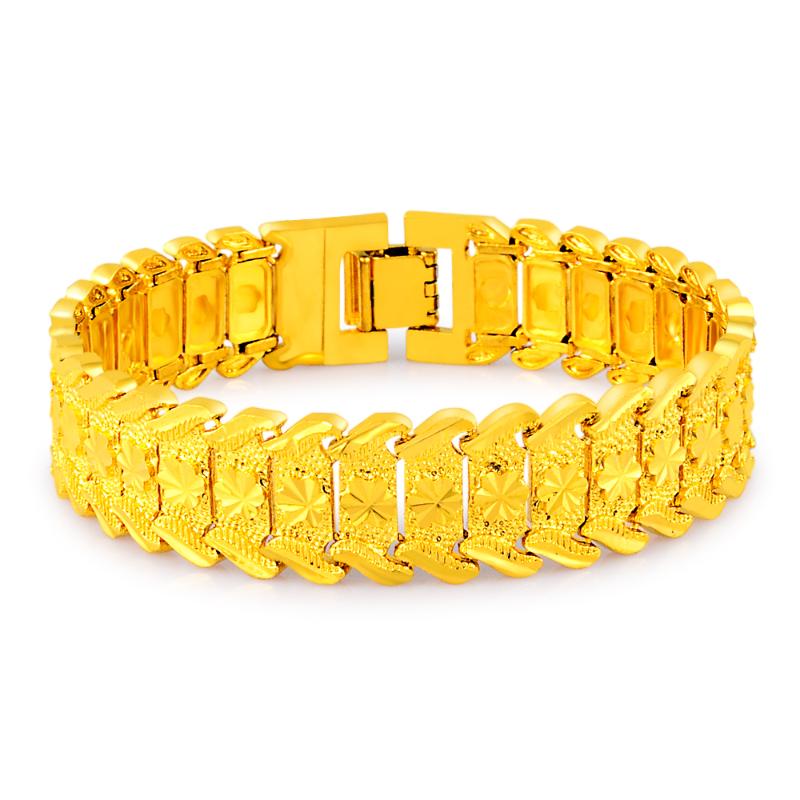 Charm Bracelets 24K Yellow Gold Bracelet 16MM Color Heart Flower Women And Men Wedding Party Jewelry Gifts
Charm Bracelets 24K Yellow Gold Bracelet 16MM Color Heart Flower Women And Men Wedding Party Jewelry Gifts