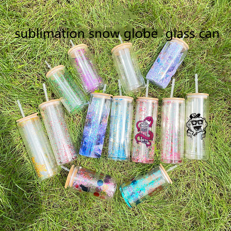 16oz Double Wall Sublimation Glass Can Snow Globe glass Tumbler Beer Glass clear Drinking Glasses With Bamboo Lid And Reusable Straw custom gift, 16oz clear
16oz Double Wall Sublimation Glass Can Snow Globe glass Tumbler Beer Glass clear Drinking Glasses With Bamboo Lid And Reusable Straw custom gift, 16oz clear