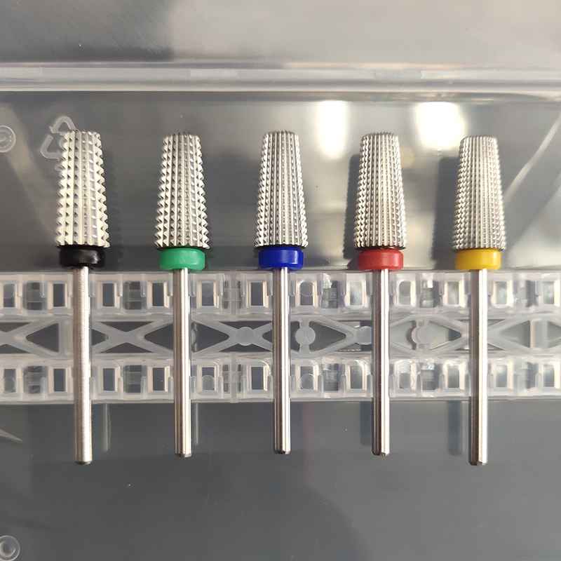 Box set Safety 5in1Tapered Safety Carbide Nail Drill Bits With Cut Drills Carbide Milling Cutter For Manicure Remove Gel