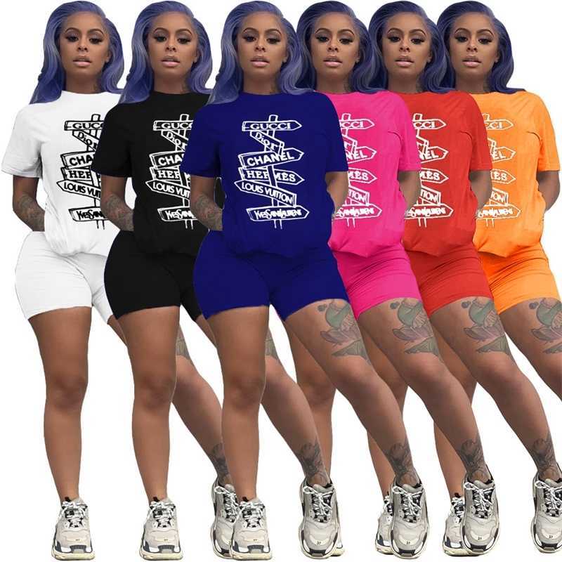2022 Summer Womens Tracksuits Simple Fashion Two Piece Shorts Set Lettered Printed Short Sleeved Jogging Suits, White 
2022 Summer Womens Tracksuits Simple Fashion Two Piece Shorts Set Lettered Printed Short Sleeved Jogging Suits, White