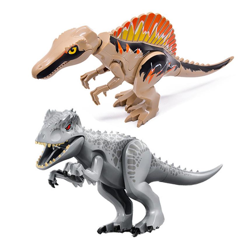 Jurassic Dinosaur World Park Spinosaurus Indominus Rex Tyrannosaurus Rex Dino Building Blocks Bricks Toys Creator Animals290g