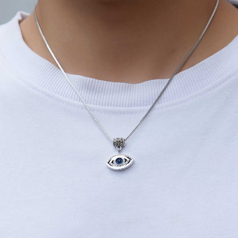 Silver Color Turkish Fashion Eye Pendant Necklace for Women Butterfly Elephant Choker Chain Couple Jewelry