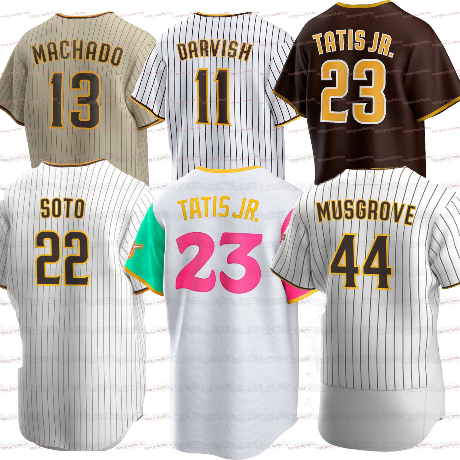 Juan Soto Fernando Tatis Jr. 2022 City Connect Jersey Manny Machado Joe Musgrove Yu Darvish Jake Cronenworth Josh Bell Wil Myers Ha-Seong Kim Alfaro Clevinger, Brown youth s-xl
Juan Soto Fernando Tatis Jr. 2022 City Connect Jersey Manny Machado Joe Musgrove Yu Darvish Jake Cronenworth Josh Bell Wil Myers Ha-Seong Kim Alfaro Clevinger, Brown youth s-xl