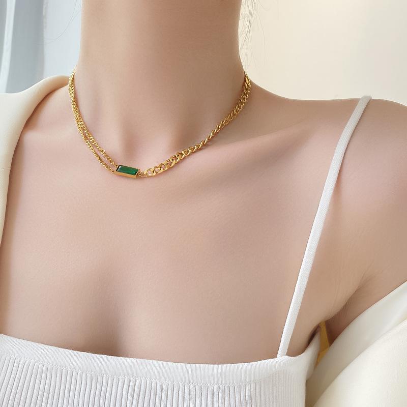 Chains Punk Titanium Steel Fashion Square Emerald Pendant Necklace Hiphop Charm For Women Wedding Party Jewellery GiftsChains
Chains Punk Titanium Steel Fashion Square Emerald Pendant Necklace Hiphop Charm For Women Wedding Party Jewellery GiftsChains