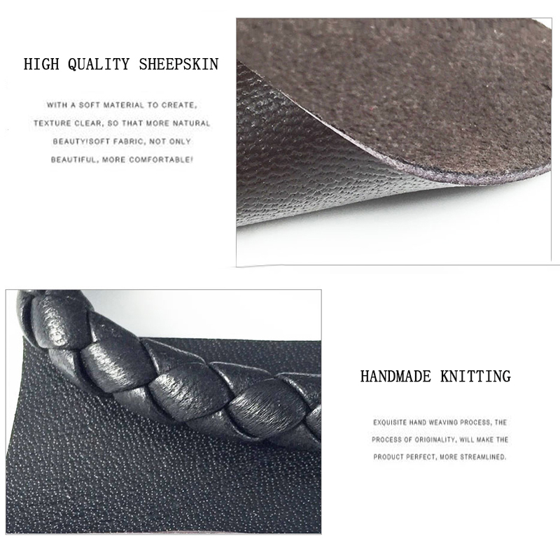 Handmade Braid Real Sheepskin Leather Woven Rope Keychain Wrist Rope Couple Key Chain Llavero Key Ring Key Holder Car Pendant 220516