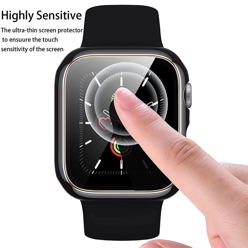 Tempered Glass Cover For Apple Watch Case Series 9 8 7 41mm 45mm 42mm S10 42mm 46mm HD PC Bumper Screen Protector iWatch 6 5 4 se 44mm 40mm With Retai
