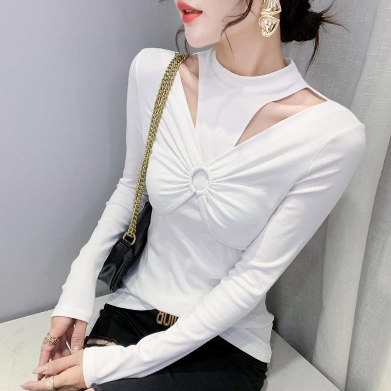Women's T-Shirt #8947 Black White Sexy Hellow Out Wrap T Shirt Women Cotton Slim Hollow Skinny Long Sleeve Femme Korean Fashion
Women's T-Shirt #8947 Black White Sexy Hellow Out Wrap T Shirt Women Cotton Slim Hollow Skinny Long Sleeve Femme Korean Fashion