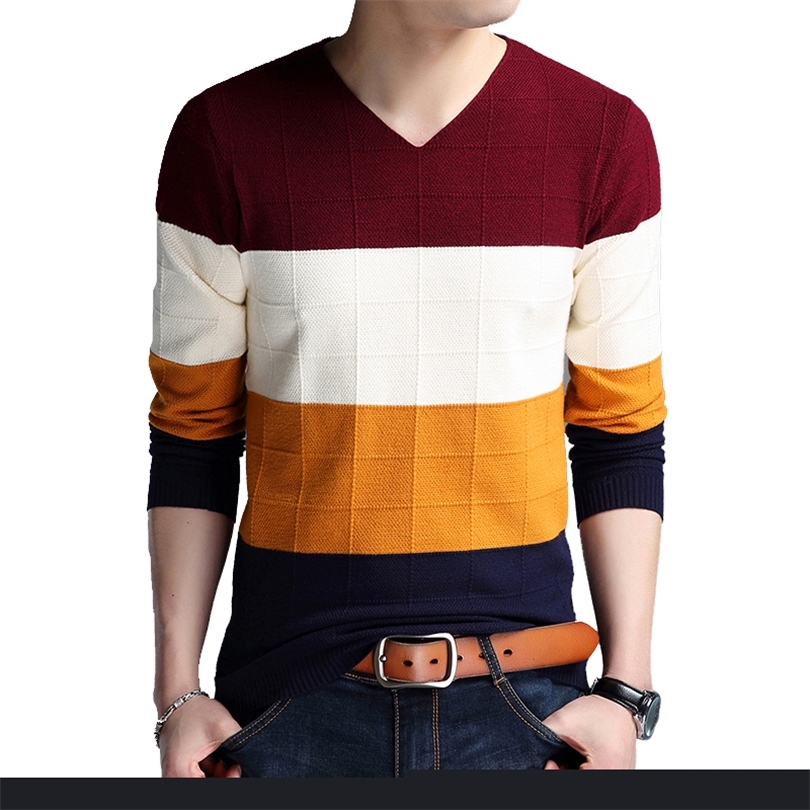 BROWON Brandsweater Autumn Men's Long Sleeve Slim Sweaters Vneck Fit Sweater Striped Bottom Sweaters Large Size M4XL 220811, Beige
BROWON Brandsweater Autumn Men's Long Sleeve Slim Sweaters Vneck Fit Sweater Striped Bottom Sweaters Large Size M4XL 220811, Beige