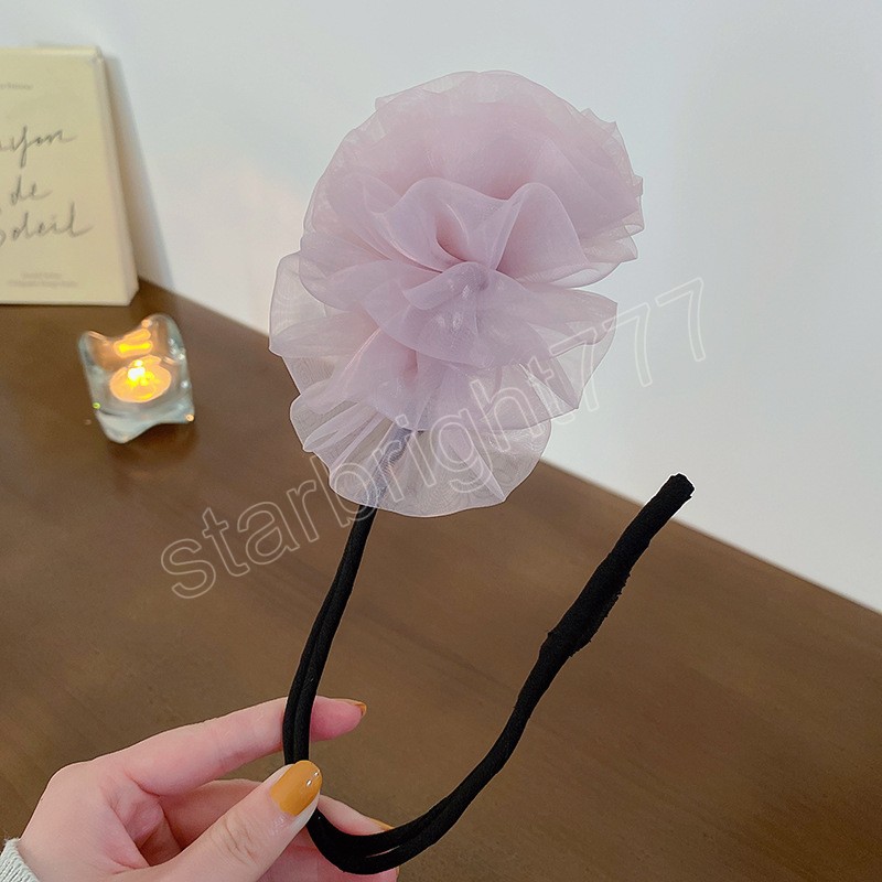 Women Elegant Flowers Bun Maruko Hairstyles Making Long Tools Sweet Headband Hairbands Fashion Hair Accessories