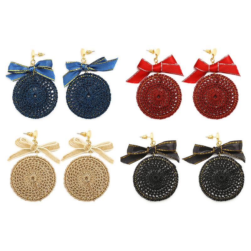 Dangle & Chandelier Black Blue Beige Red Strings Plaited Golden Stud Thread Ribbon Bowknot Women Round Earrings Drop
Dangle & Chandelier Black Blue Beige Red Strings Plaited Golden Stud Thread Ribbon Bowknot Women Round Earrings Drop