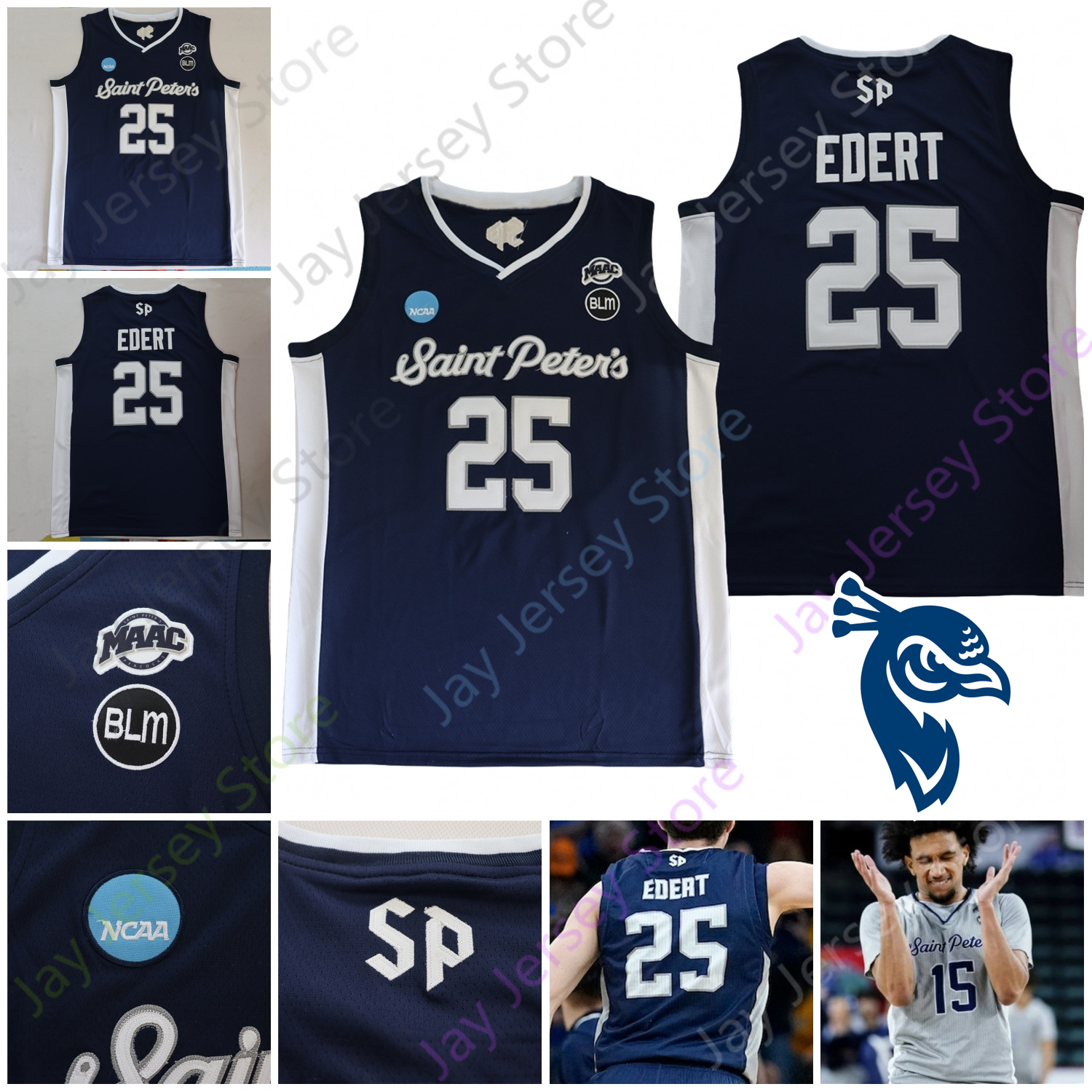 NCAA College St. Peter's Peters Peacocks Basketball Jersey Daryl Banks III KC Ndefo Doug Edert Matthew Lee Fousseyni Hassan Drame Jaylen Murray Dasher Rupert, Grey
NCAA College St. Peter's Peters Peacocks Basketball Jersey Daryl Banks III KC Ndefo Doug Edert Matthew Lee Fousseyni Hassan Drame Jaylen Murray Dasher Rupert, Grey