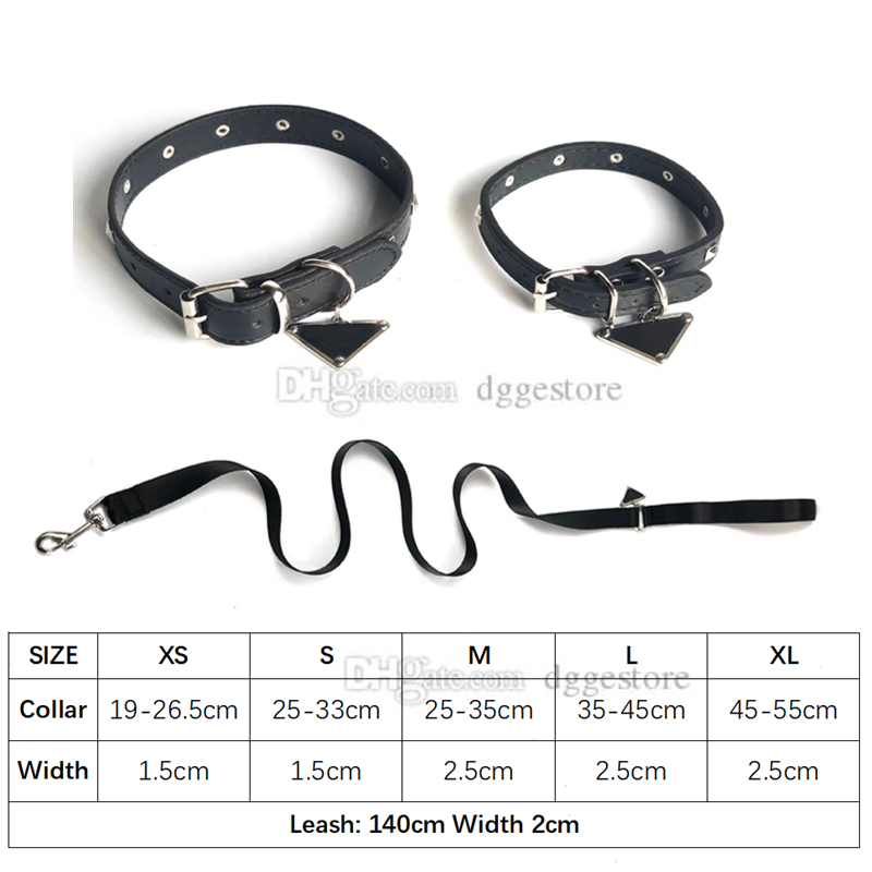 free shipping Designer Dog Collar Leashes Set With Inverted Triangle Metal Tag ic Leather Pet Collars for Small Medium Large Dogs