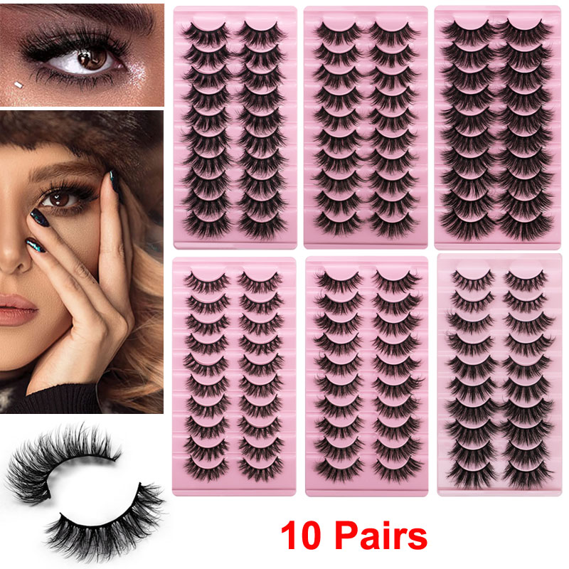 False Eyelashes Natural Fluffy Faux Mink Lashes Curly Crossing Wispy 3D 6D Effect Soft Cat Eye lashes Handmade 10 Pairs Pack
False Eyelashes Natural Fluffy Faux Mink Lashes Curly Crossing Wispy 3D 6D Effect Soft Cat Eye lashes Handmade 10 Pairs Pack