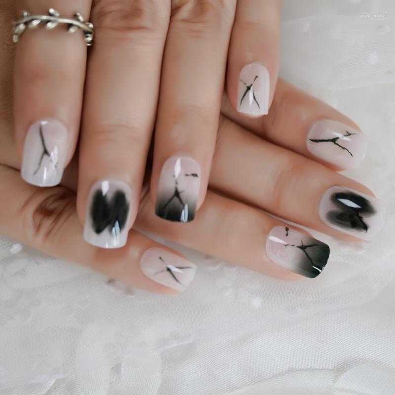 False Nails Designed Short Unique Nail Milk White Special Patten Daily Artificial For Finger With Double Stickers Tips Prud22, L5112
False Nails Designed Short Unique Nail Milk White Special Patten Daily Artificial For Finger With Double Stickers Tips Prud22, L5112