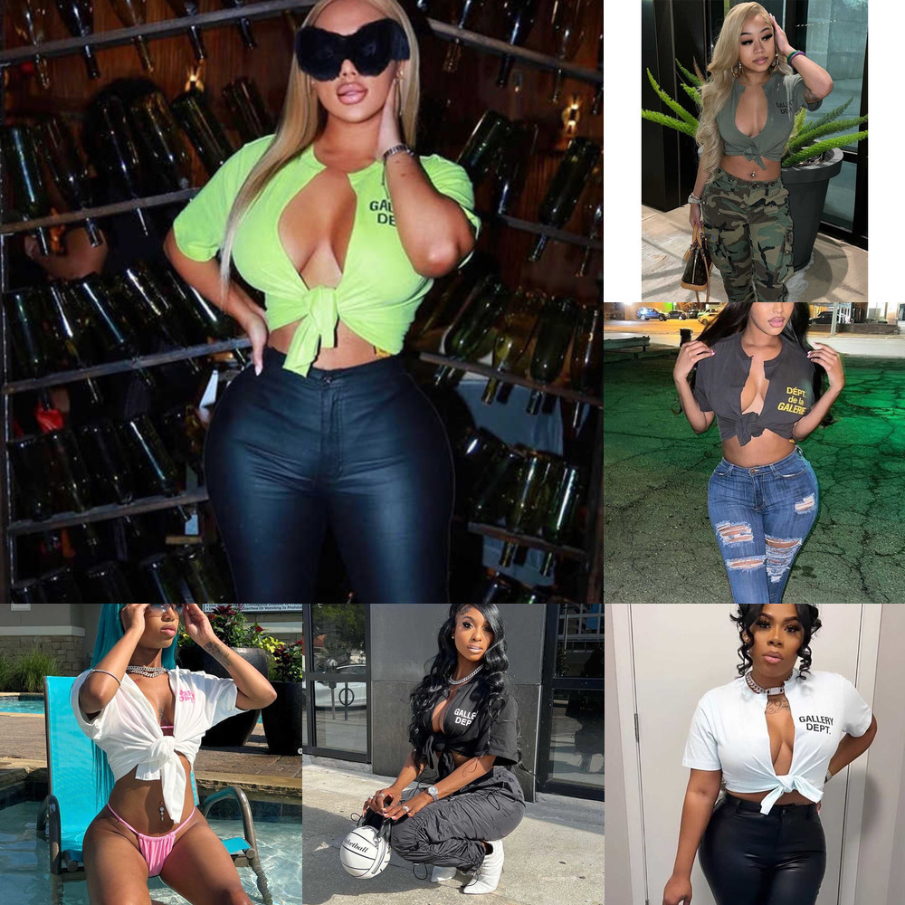 2022 New Style Womens T-shirt Solid Color Short Sleeve Letter Print Exposed Navel Slim Fit Fashion Sexy Cardigan Crop Tops 719, White
2022 New Style Womens T-shirt Solid Color Short Sleeve Letter Print Exposed Navel Slim Fit Fashion Sexy Cardigan Crop Tops 719, White