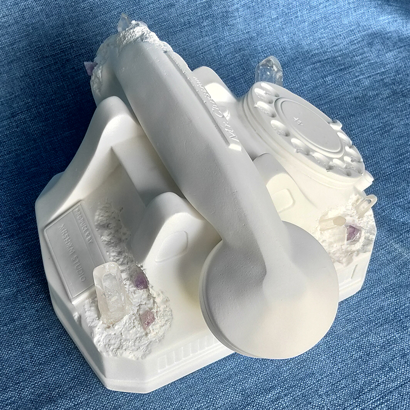 Home Furnishings Artistic Decorative Objects Future Relic Telephone Figurines Hypebeast Collection Plaster Landline Corroded By Crystal Handicraft Sup
