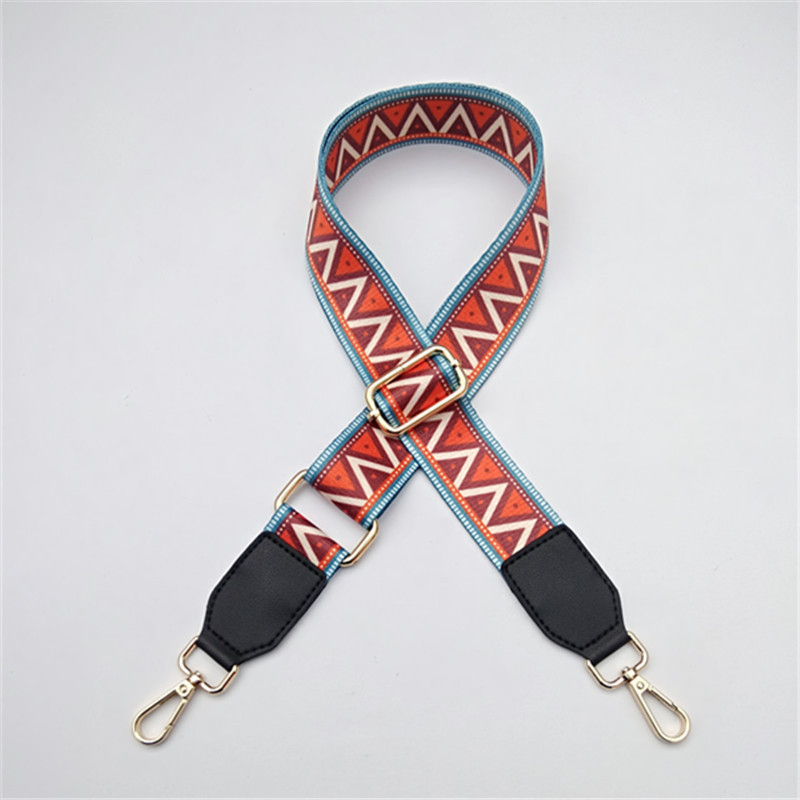 Fashion Women Long Strap For Bag Rainbow Nylon Adjustable Embroidered Belts 220610