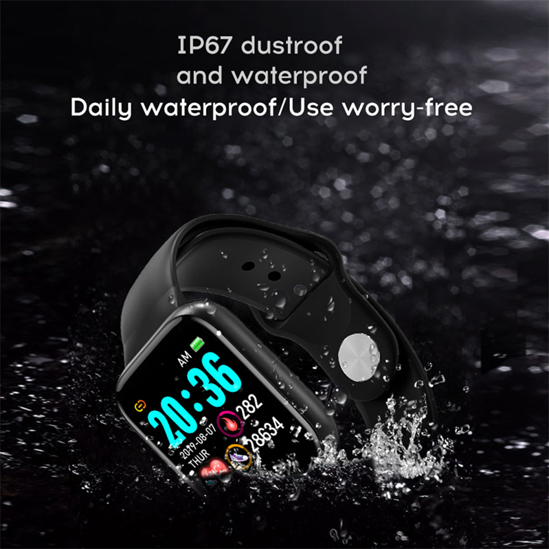 Y68 Smart Wristbands Watch Heart Rate Blood Pressure Blood Oxygen Monitoring Multi-Function Wristband Reminder Sleep Monitorings