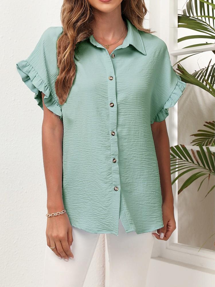 Women's Blouses & Shirts Summer Women And Tops Fashion Turn-down Collar Ruffled Short Sleeve Office Work Lady Shirt Oversize Chiffon BlouseW, White
Women's Blouses & Shirts Summer Women And Tops Fashion Turn-down Collar Ruffled Short Sleeve Office Work Lady Shirt Oversize Chiffon BlouseW, White