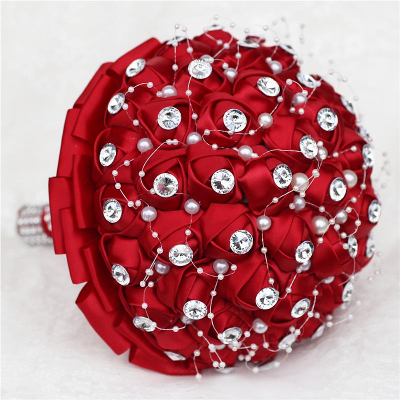 Wedding Flowers Handmade Wine Red Bridal Ribbon Bouquets Satin Rose Bridesmaids Bouquet Glitter Diamond Pearl Beaded Party W2390Wedding
Wedding Flowers Handmade Wine Red Bridal Ribbon Bouquets Satin Rose Bridesmaids Bouquet Glitter Diamond Pearl Beaded Party W2390Wedding