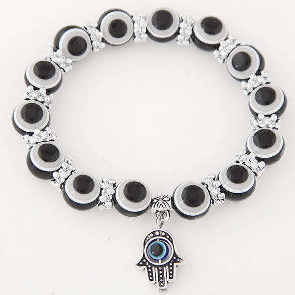 New Turkish Blue Evil Eye Beaded Strands Bracelets For Women Fashion Fatima Hand Charms Bracelet Evil Eyes Bangle Jewelry Accessories