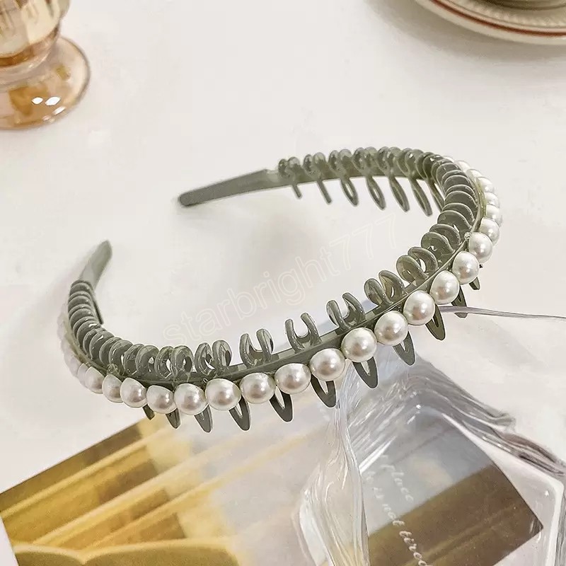 Women Hairband Hair Hoop Pearl Hair Accessories Tooth Nonslip Headbands Girl Fashion Wash Face Haires Bands