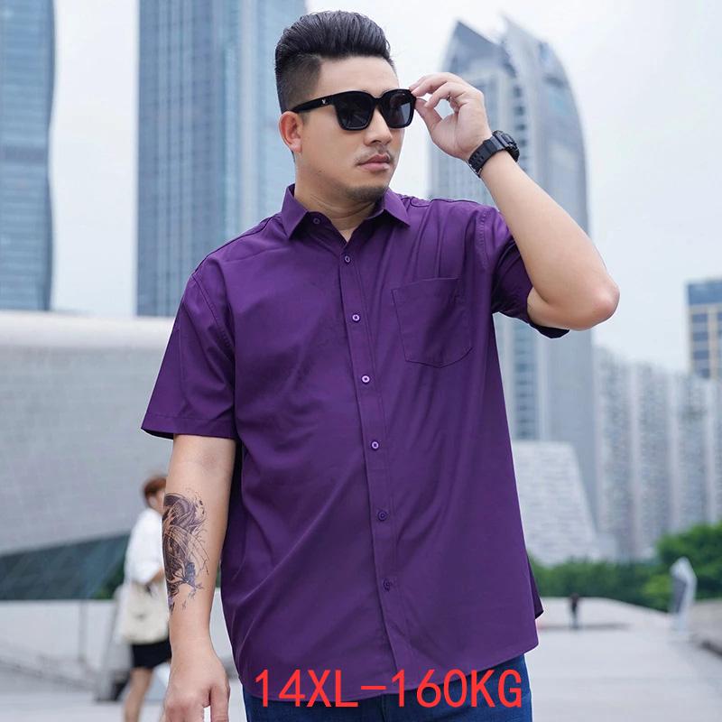 Men's Casual Shirts 160KG Summer Men Dress Shirt Short Sleeve Wedding Business Navy Blue Purple Formal Office ShirtsMen's, Black
Men's Casual Shirts 160KG Summer Men Dress Shirt Short Sleeve Wedding Business Navy Blue Purple Formal Office ShirtsMen's, Black