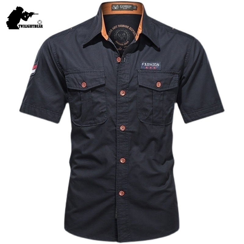 Mens Casual Shirts Short Sleeve Pure Cotton Male Solid Oversize Military Cargo Men Clothing AF168 220527, Blue
Mens Casual Shirts Short Sleeve Pure Cotton Male Solid Oversize Military Cargo Men Clothing AF168 220527, Blue
