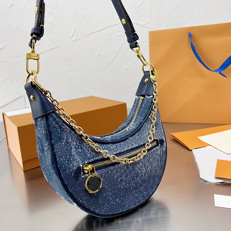 2022 Cruise Loop Half-Moon Hobo Baguette Handbag Women Designer Bag Croissant Jacquard Weave Monograms Pattern Navy-Blue Faded Denim Canvas Cross Body Bag M81166, ##
2022 Cruise Loop Half-Moon Hobo Baguette Handbag Women Designer Bag Croissant Jacquard Weave Monograms Pattern Navy-Blue Faded Denim Canvas Cross Body Bag M81166, ##