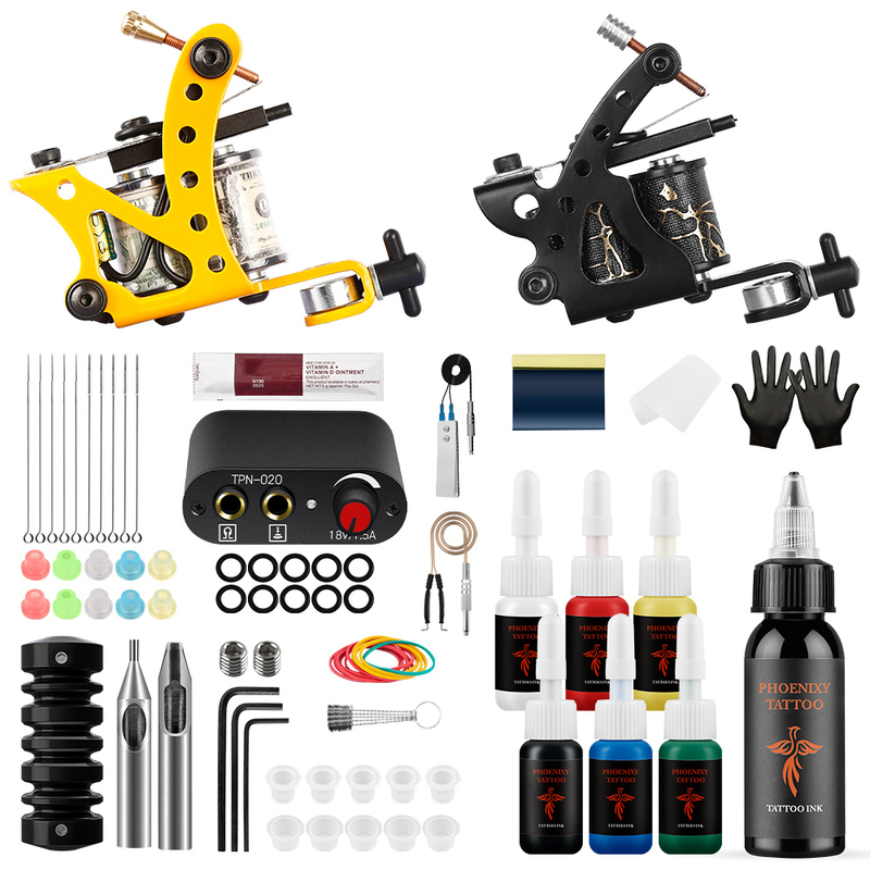 Tattoo Kit Machines Gun Set Power Supply Grips Needle Body Art Design Permanent Makeup DIY Tool From RU 220728
Tattoo Kit Machines Gun Set Power Supply Grips Needle Body Art Design Permanent Makeup DIY Tool From RU 220728