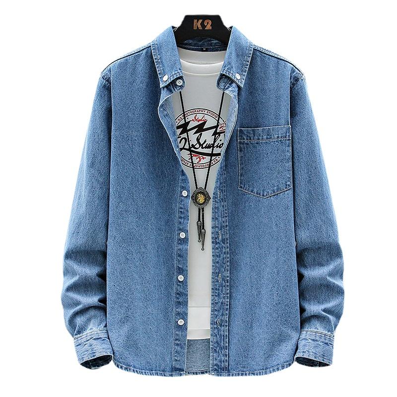 Men's Dress Shirts Spring Autumn Denim Long Sleeve Shirt Men's Washed Retro Slim Jean Tops Cotton High Quality Casual Street Cowboy Tool, 8002 black 
Men's Dress Shirts Spring Autumn Denim Long Sleeve Shirt Men's Washed Retro Slim Jean Tops Cotton High Quality Casual Street Cowboy Tool, 8002 black