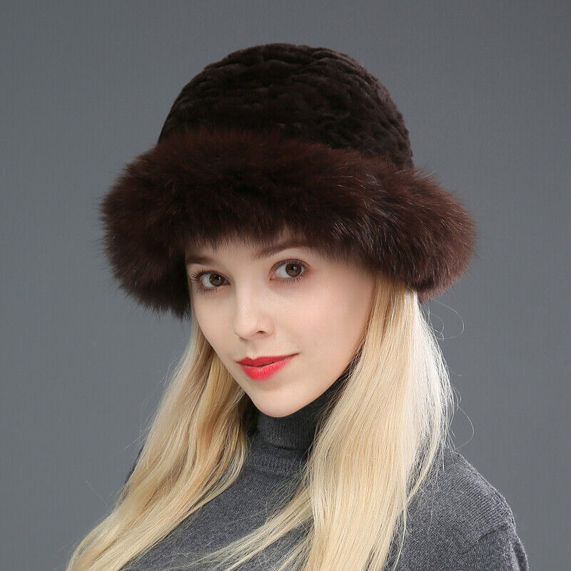 Women Rex Rabbit Fur Hat Winter Warm Cap Real Fox Fur Brim Earmuffs Travel, Customize
Women Rex Rabbit Fur Hat Winter Warm Cap Real Fox Fur Brim Earmuffs Travel, Customize