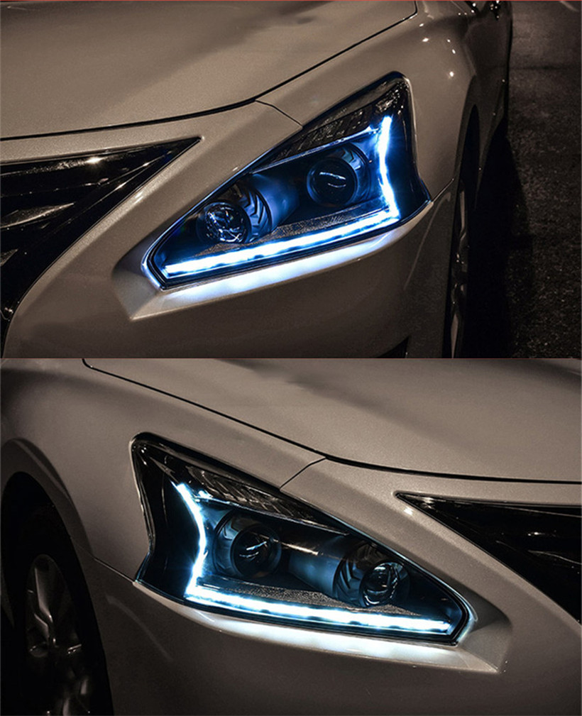 Cars Headlight For Teana 2013-16 Headlights LED Altima DRL Running Lights Bi-Xenon Beam Fog Lights Angel Eyes Auto