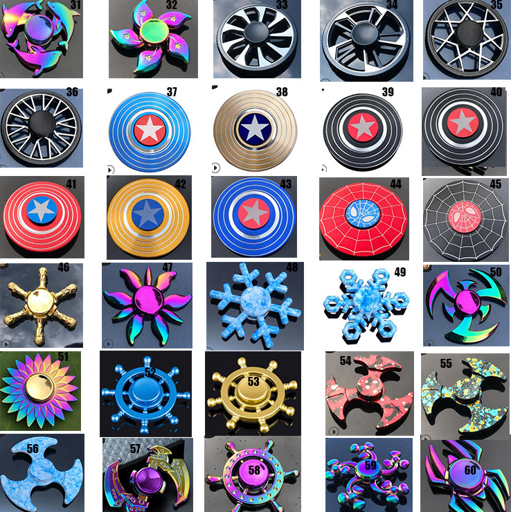 Decompression Toy rainbow Metal fidget spinner star flower skull dragon wing Hand Spinner for Autism ADHD Kids adults antistres Toy
