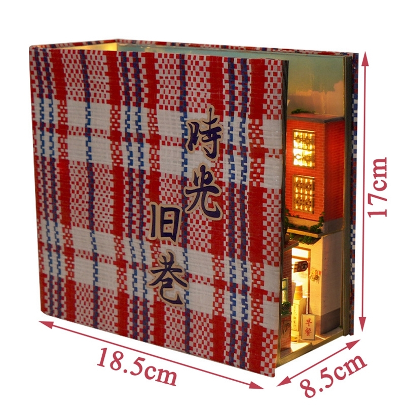 DIY Book Nook Shelf Insert Kits Miniature Dollhouse With Furniture Room Box Time Alley Bookends Japanese Store Toys Kids Gifts 220813