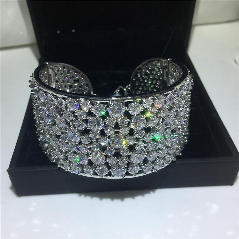 Bangle Vecalon Unique Cubic Zirconia Engagement Cuff White Gold Filled Bracelet For Womens Wedding Accessaries Gift
Bangle Vecalon Unique Cubic Zirconia Engagement Cuff White Gold Filled Bracelet For Womens Wedding Accessaries Gift