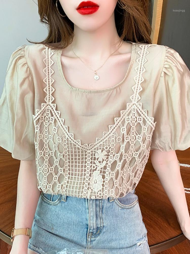 Women' Blouses & Shirts Women ' Chiffon Shirt Summer Fashion Design Casual Fake Two - Piece Lace Chic White Short Sleeve Top
Women' Blouses & Shirts Women ' Chiffon Shirt Summer Fashion Design Casual Fake Two - Piece Lace Chic White Short Sleeve Top