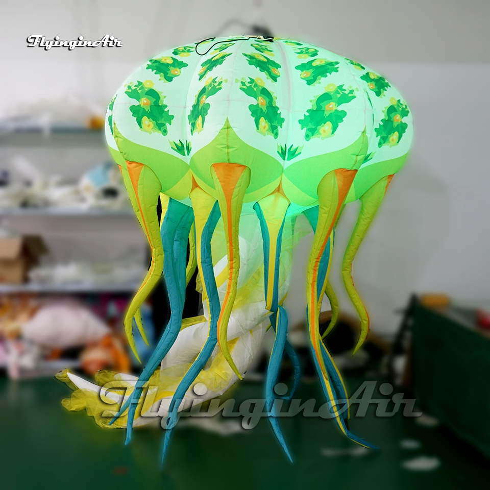 Hanging LED Inflatable Jellyfish Party Balloon Outdoor Street Light For Ceiling Decoration