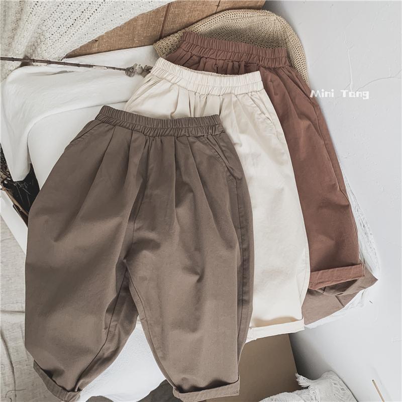 Korean children's casual pants Unisex boys and girls loose cotton spring and autumn P5711 220512